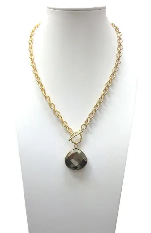 Pyrite Tear Toggle Necklace