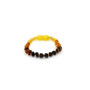 Raw 5.5 inch Rainbow Baltic Amber Bracelet for Baby, Infant, Toddler