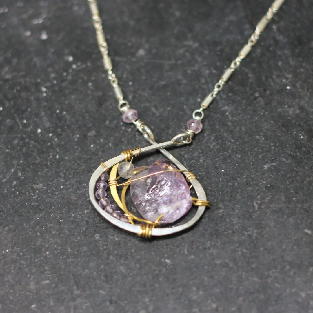 Raw Amethyst Cluster Necklace