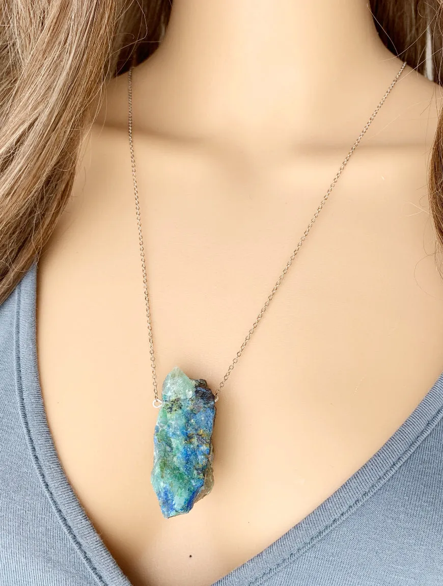 Raw Azurite Necklace