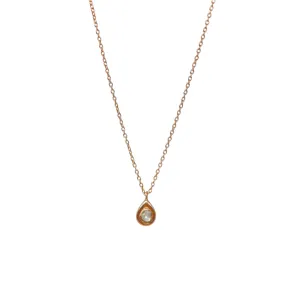 Raw Diamond Tear Drop Necklace