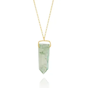 Raw Green Amethyst Tower Amulet