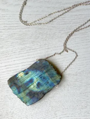 Raw Labradorite Necklace