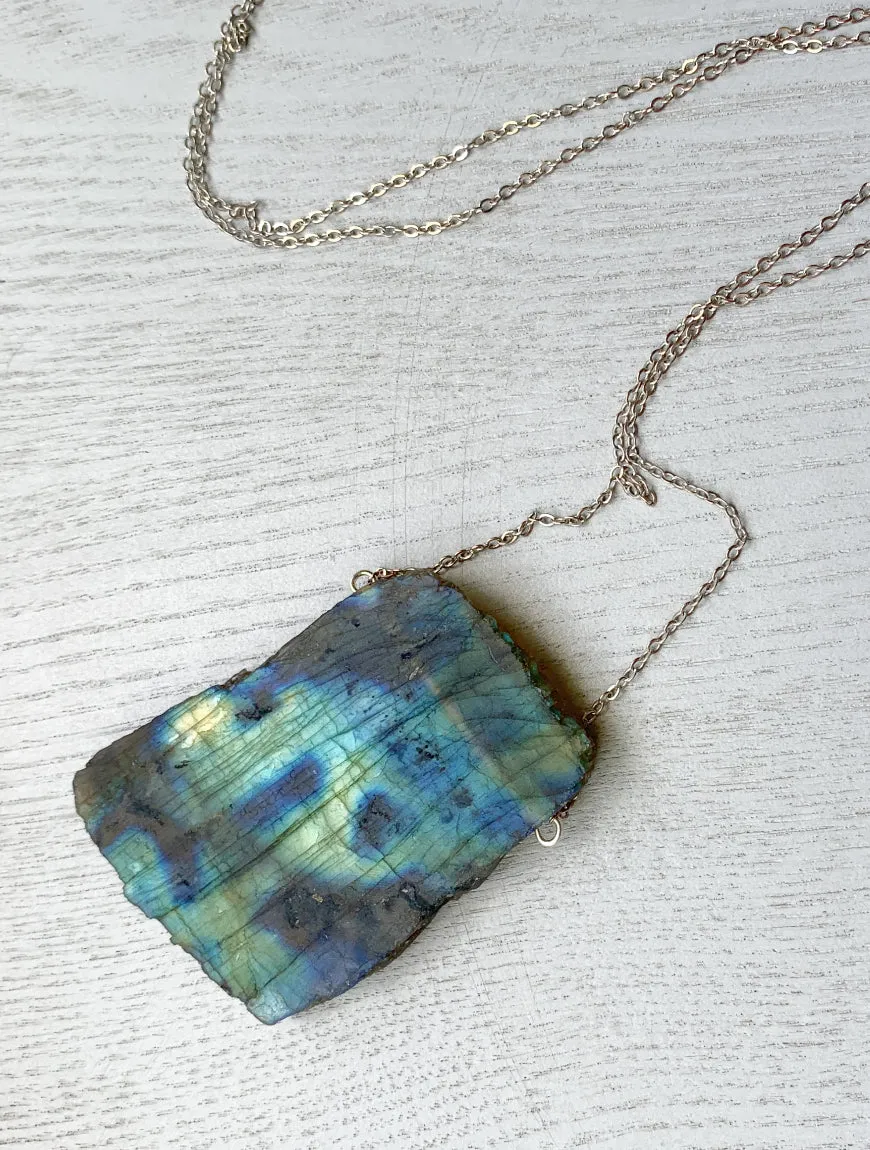 Raw Labradorite Necklace