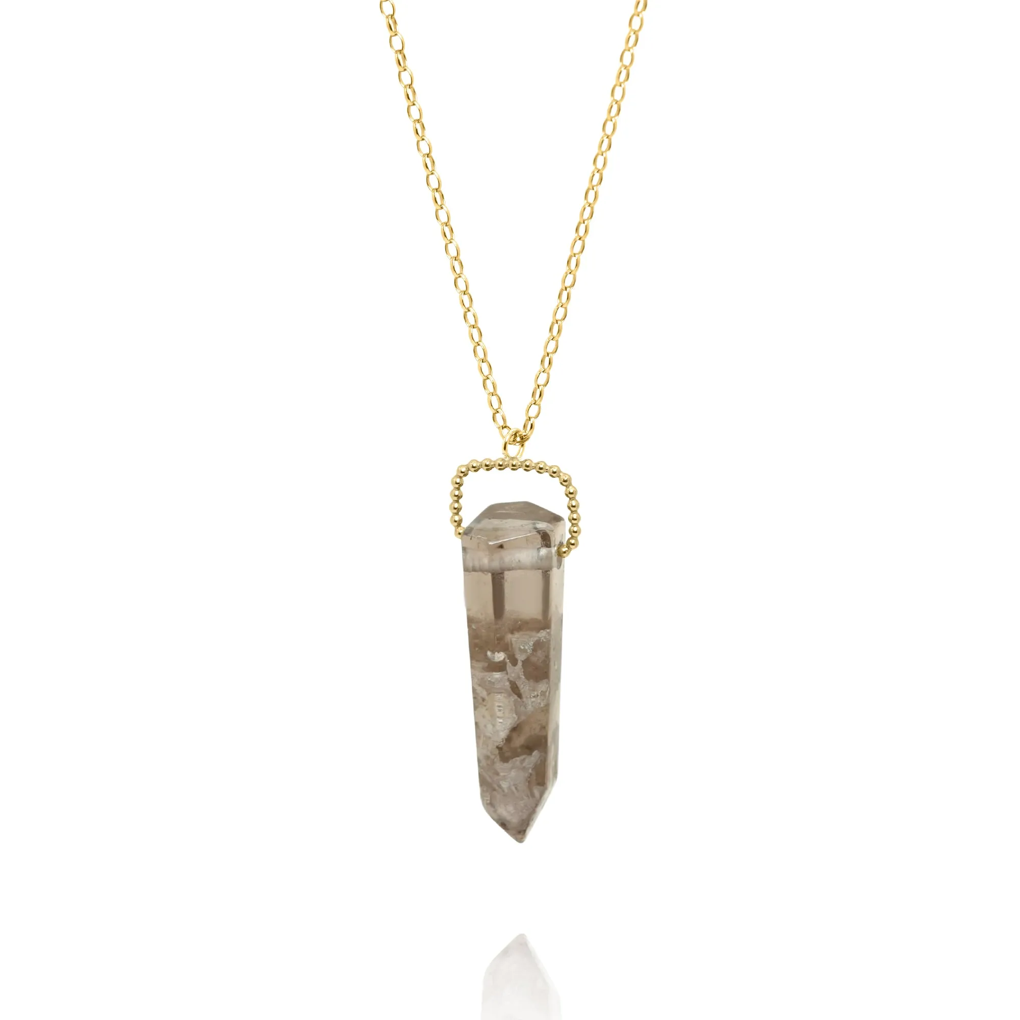Raw Lodolite Quartz Amulet
