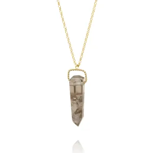 Raw Lodolite Quartz Amulet