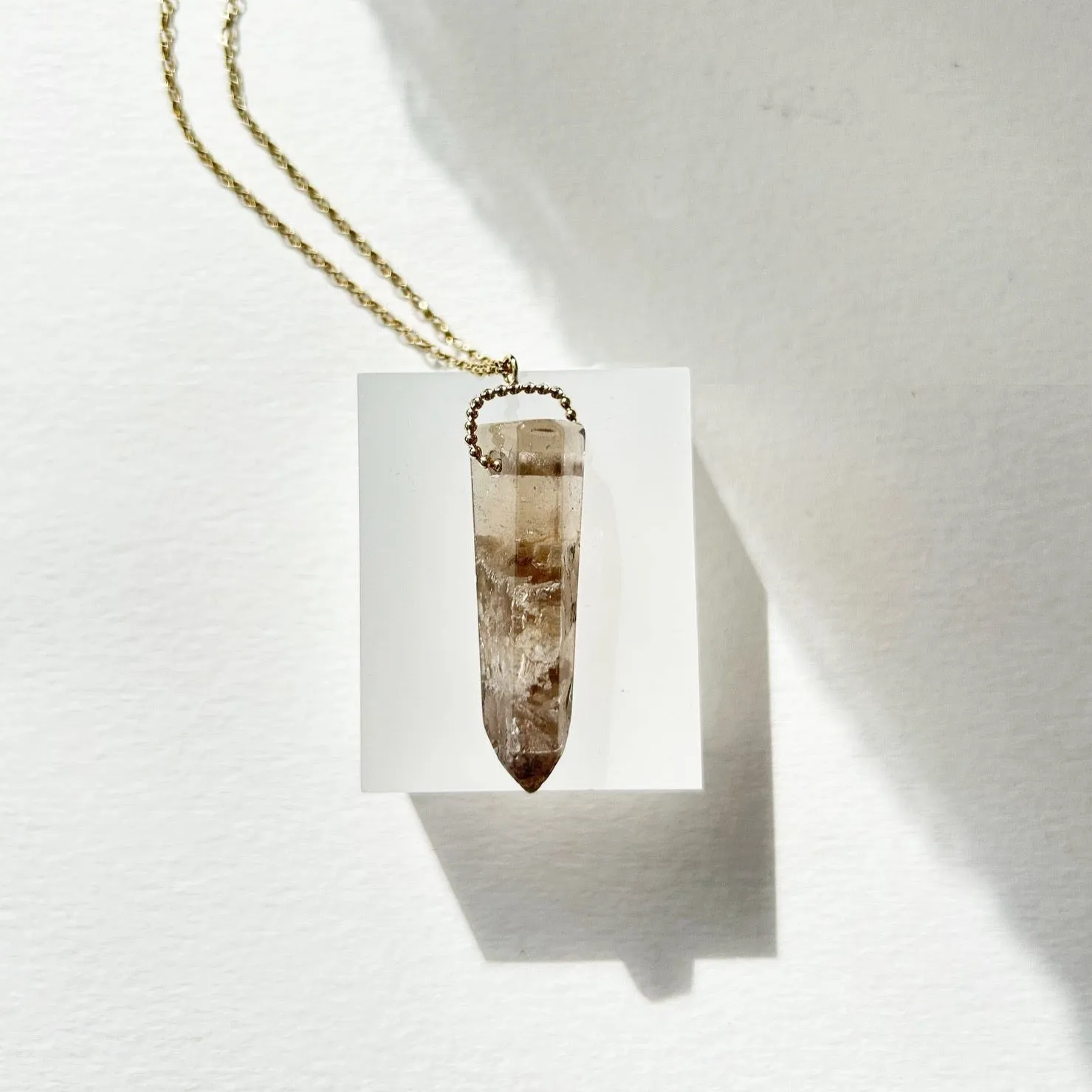 Raw Lodolite Quartz Amulet