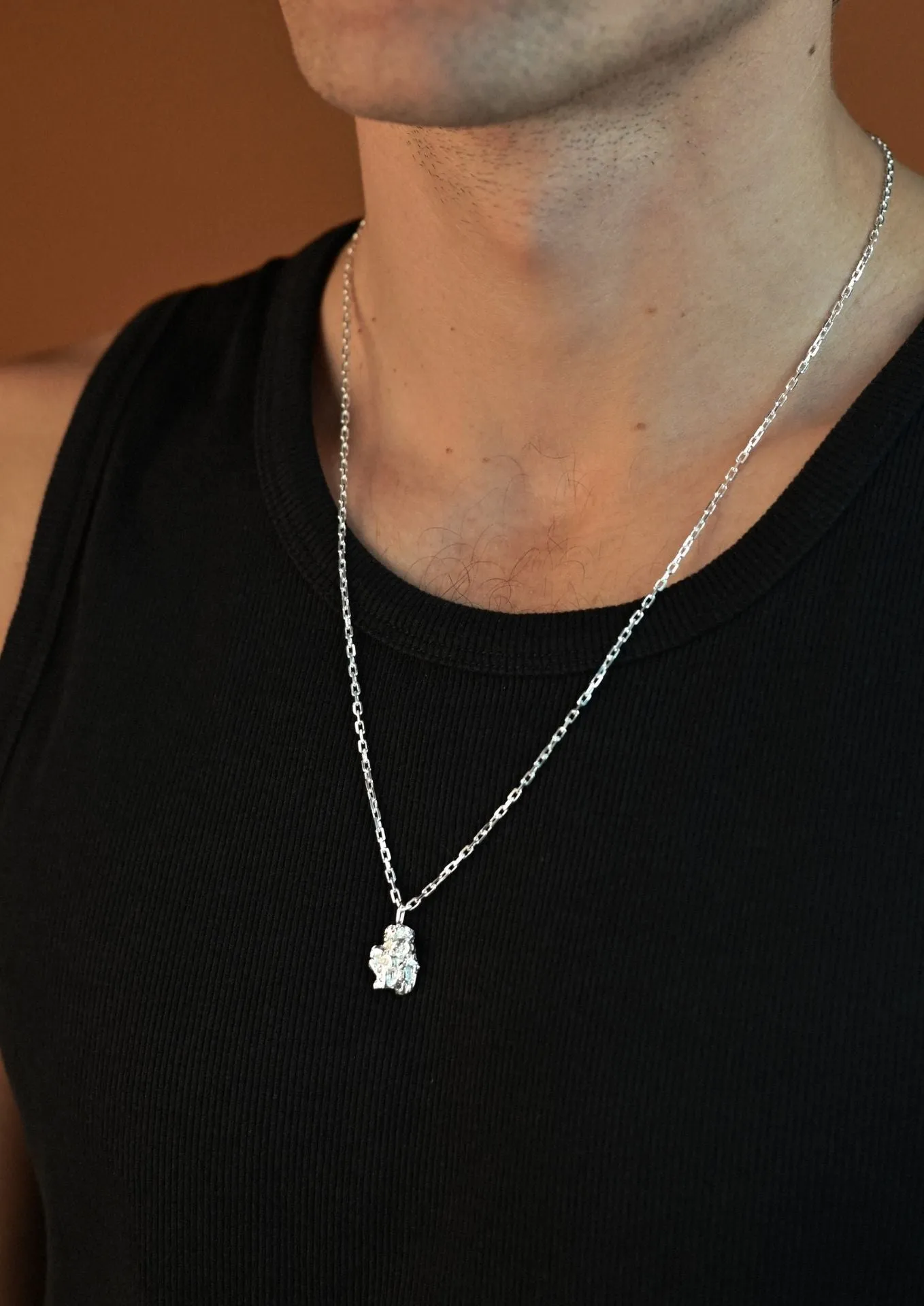 Raw Necklace Silver