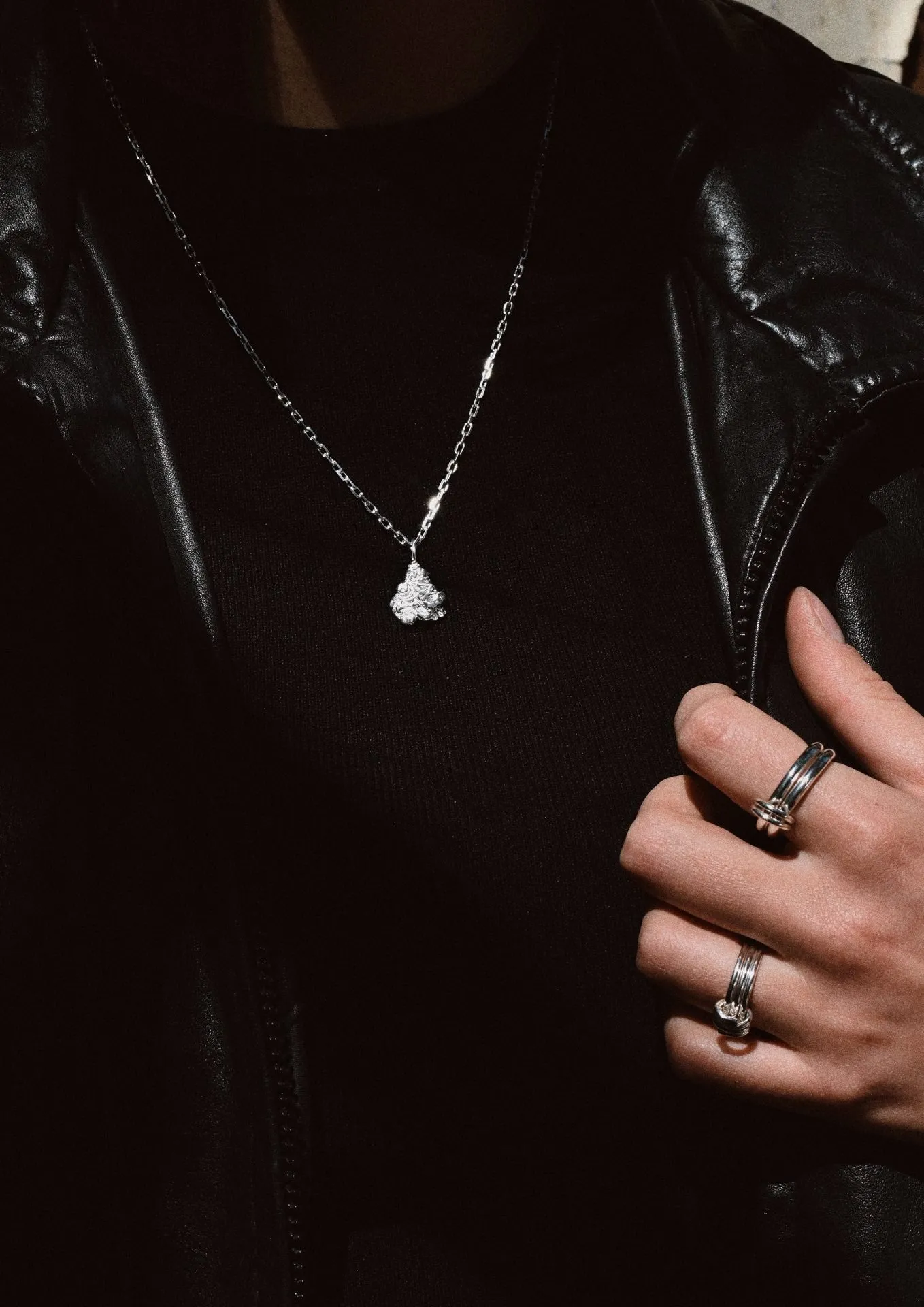 Raw Necklace Silver