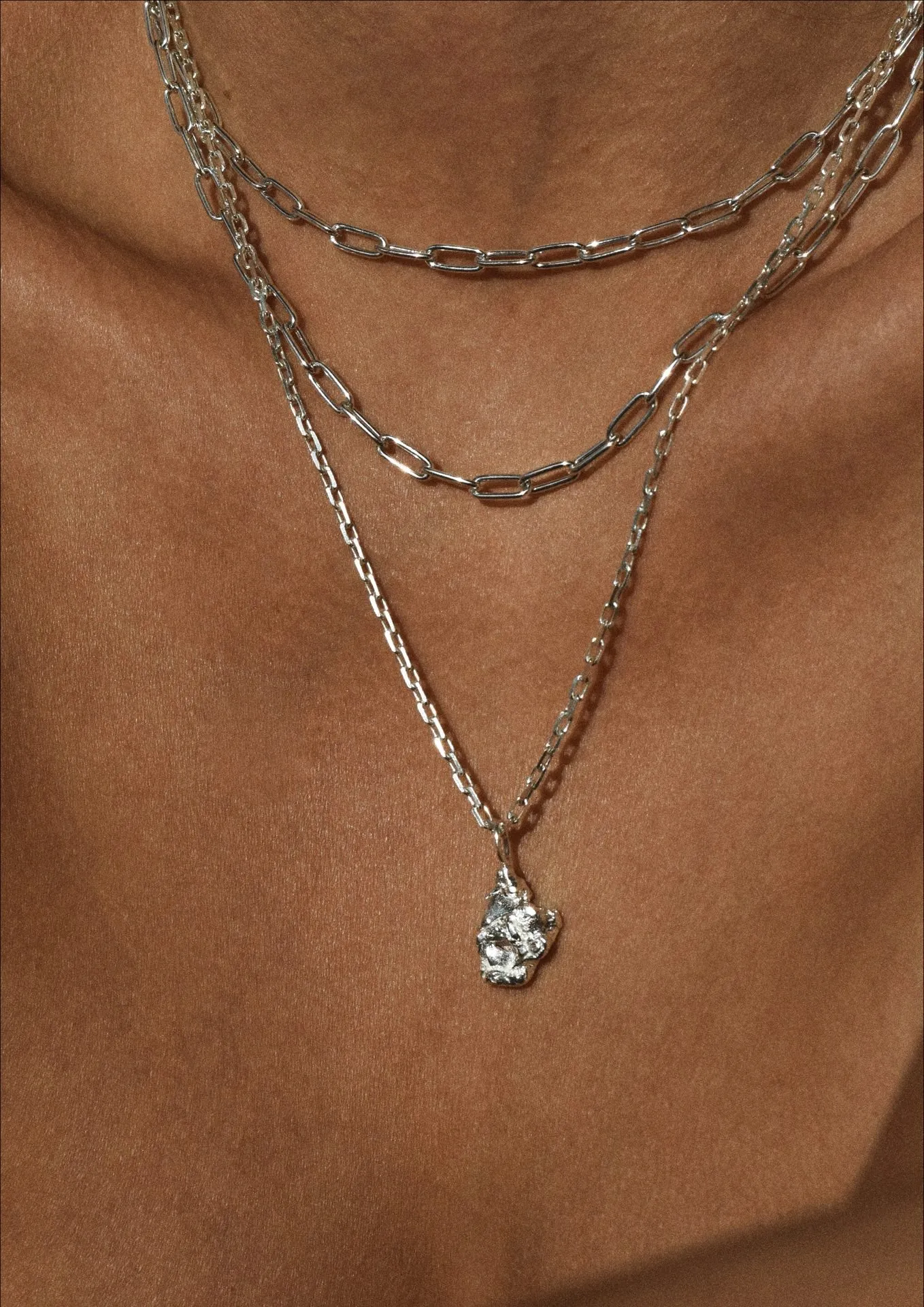 Raw Necklace Silver