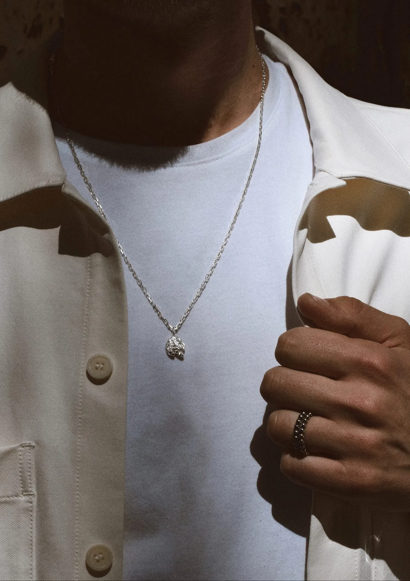 Raw Necklace Silver