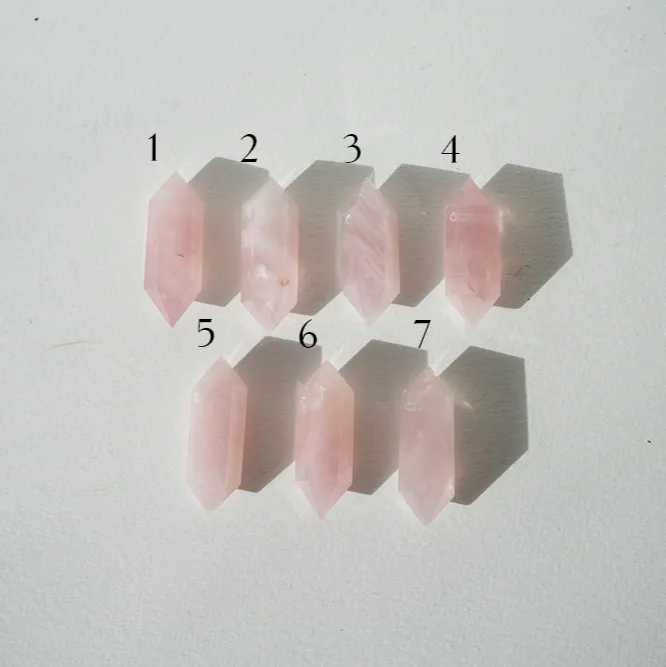 Raw Rose Quartz Double Point Amulet