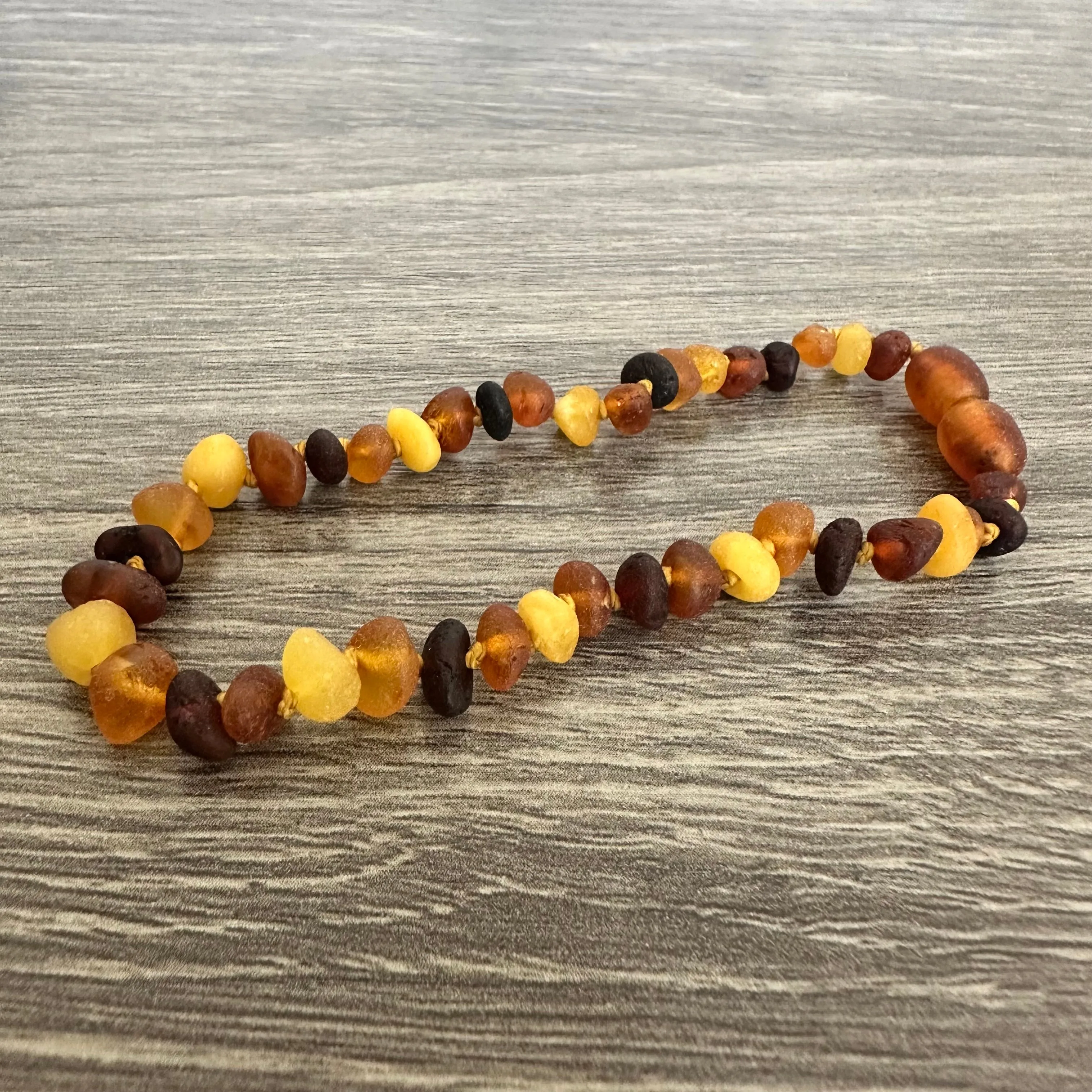 Raw Unpolished Multi Baltic Amber Bracelet for Big Kid, Child, Teen, or Adult