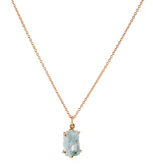 Raw Zambian Aquamarine Pendant - Large