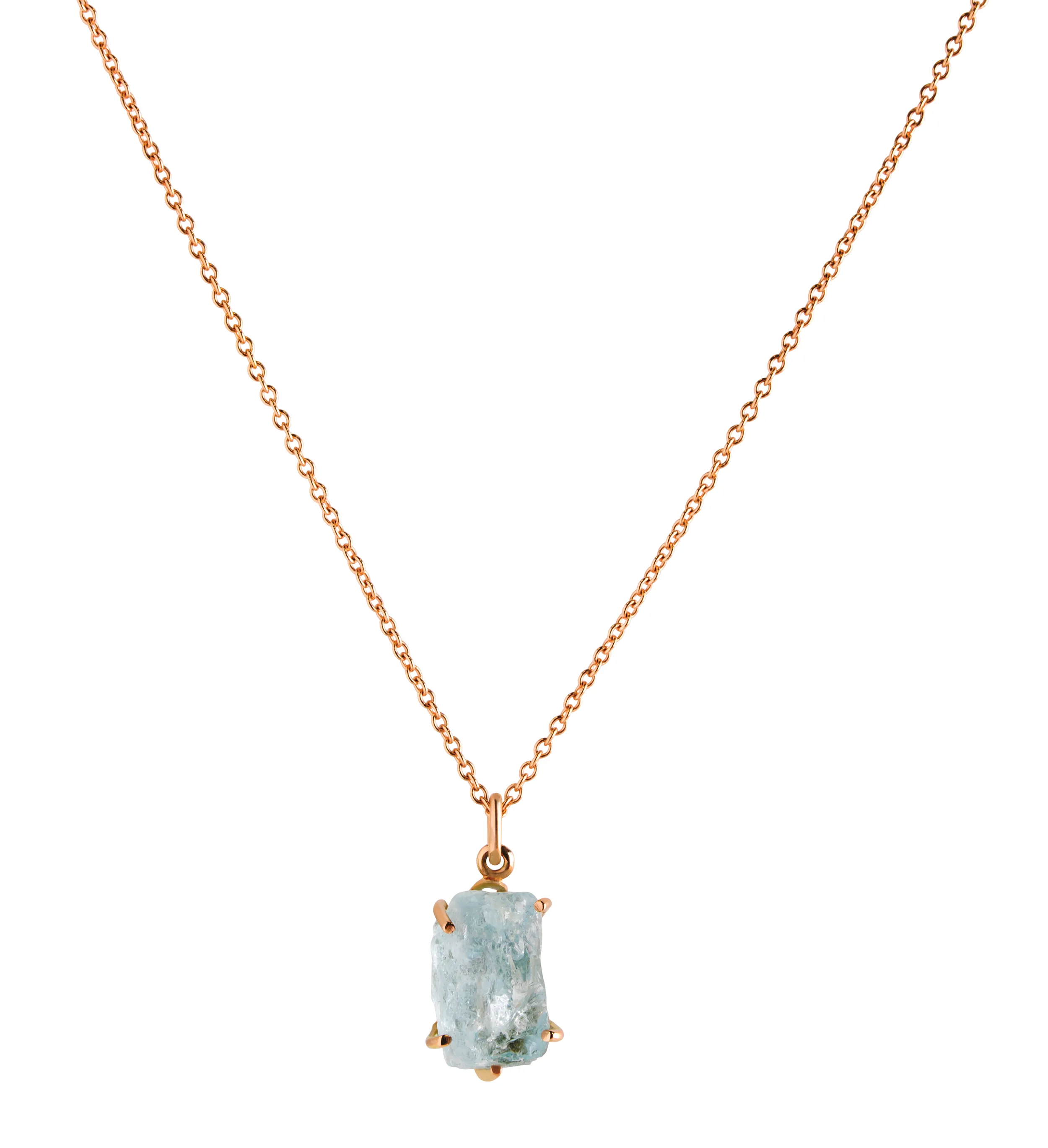 Raw Zambian Aquamarine Pendant - Large