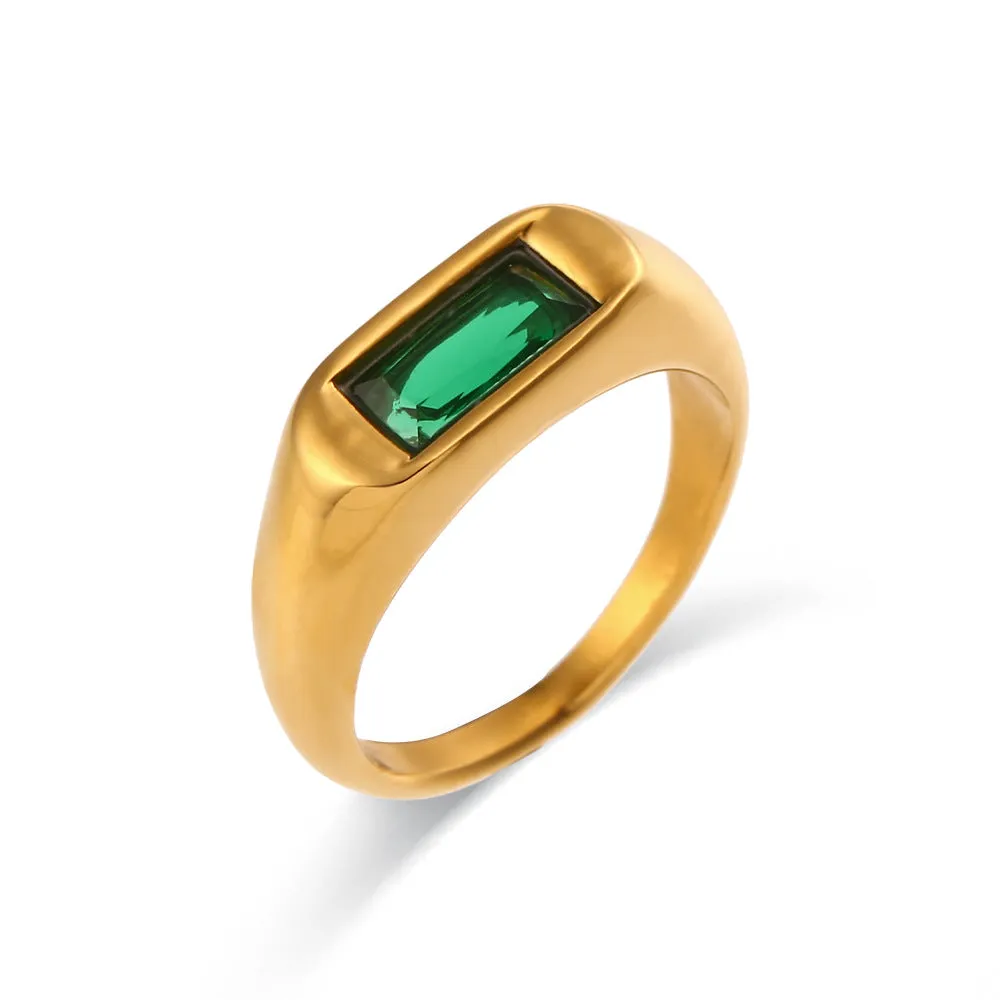 Rectangular Zircon Ring