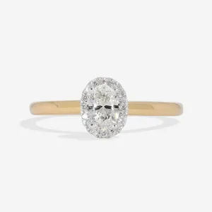 RIVA 0.45ct | Oval Halo Diamond Set in 18ct Gold