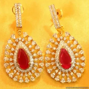 Ruby Diamond Look Elegant Danglers