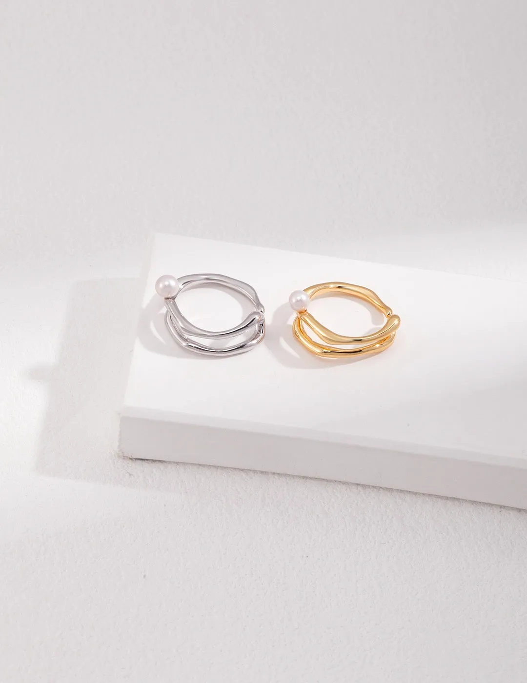 S925 Fluid Pearl Ring