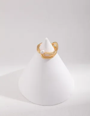 S925 Fluid Pearl Ring