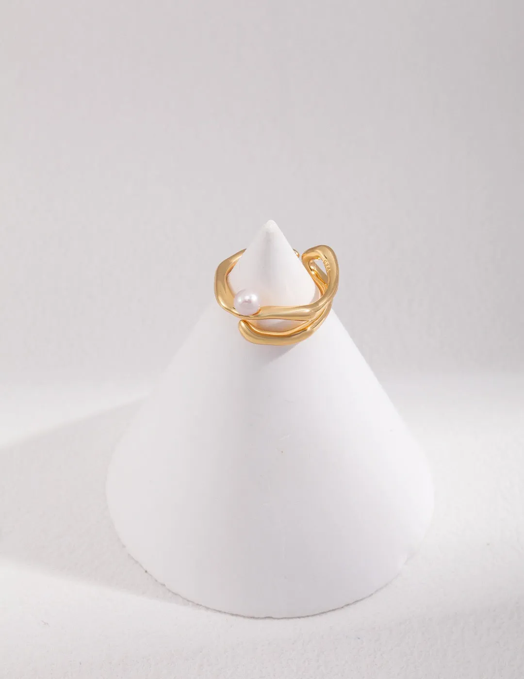 S925 Fluid Pearl Ring