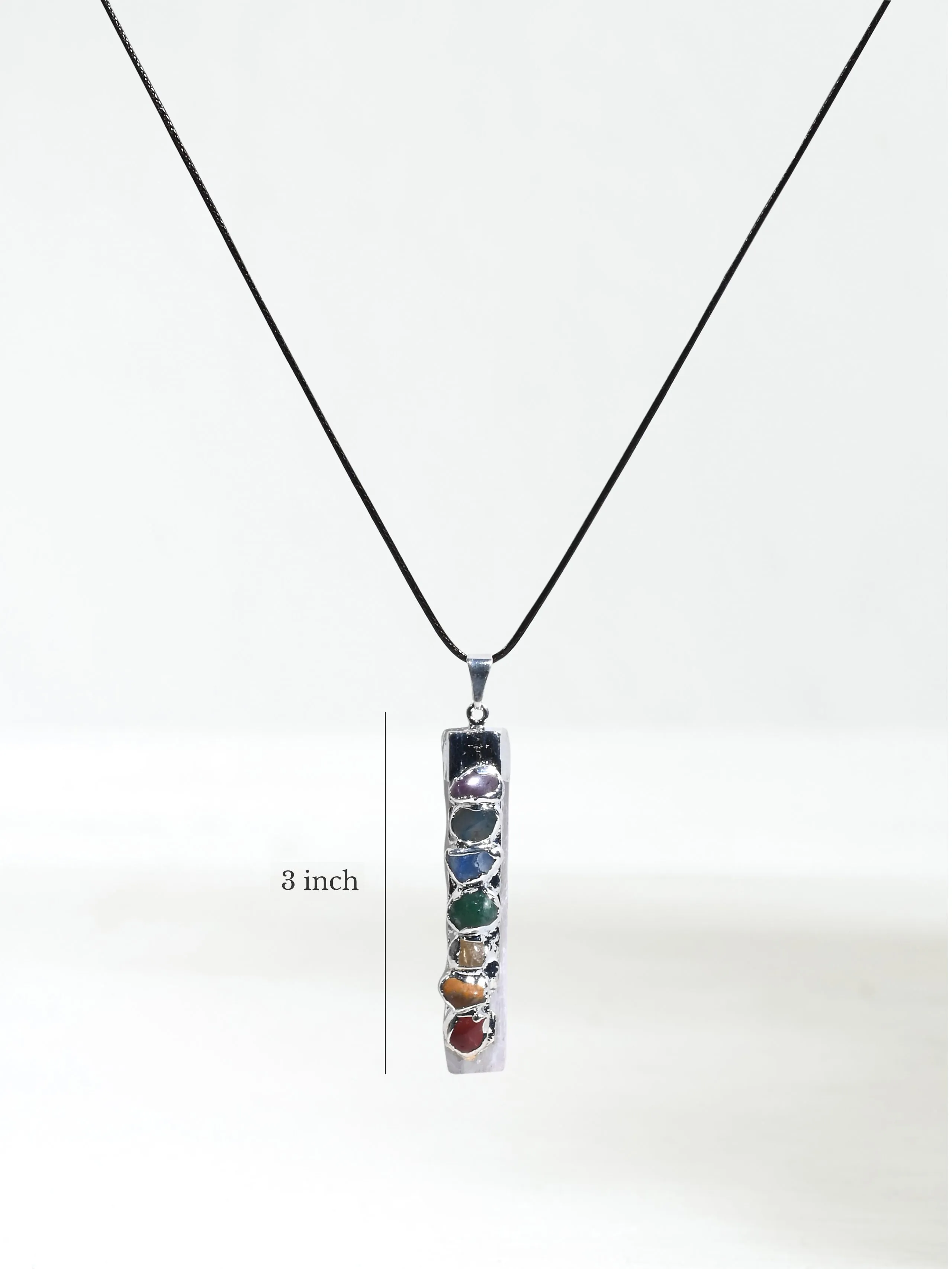 Seven Chakra Crystal Pendant - Selenite