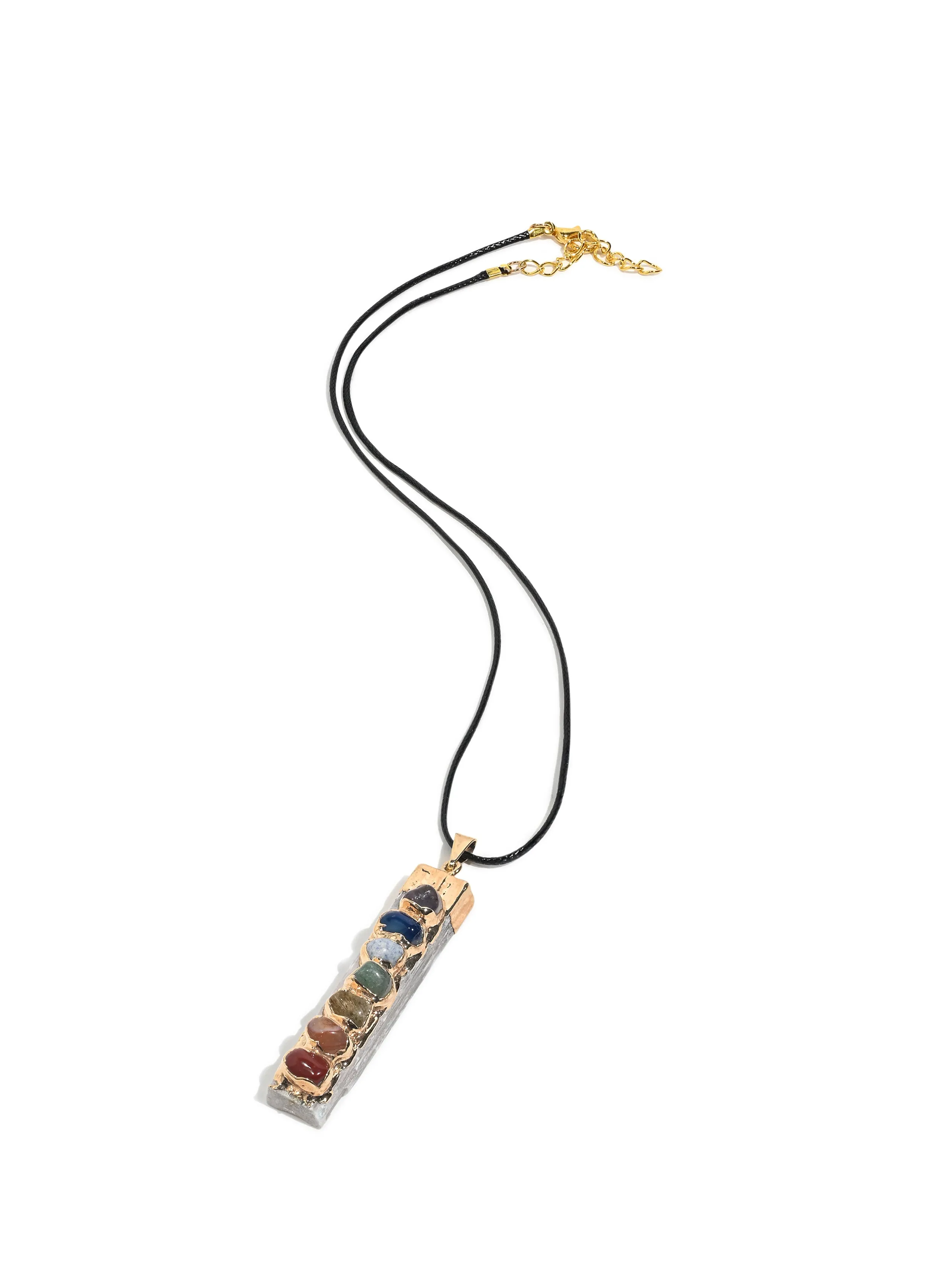 Seven Chakra Crystal Pendant - Selenite