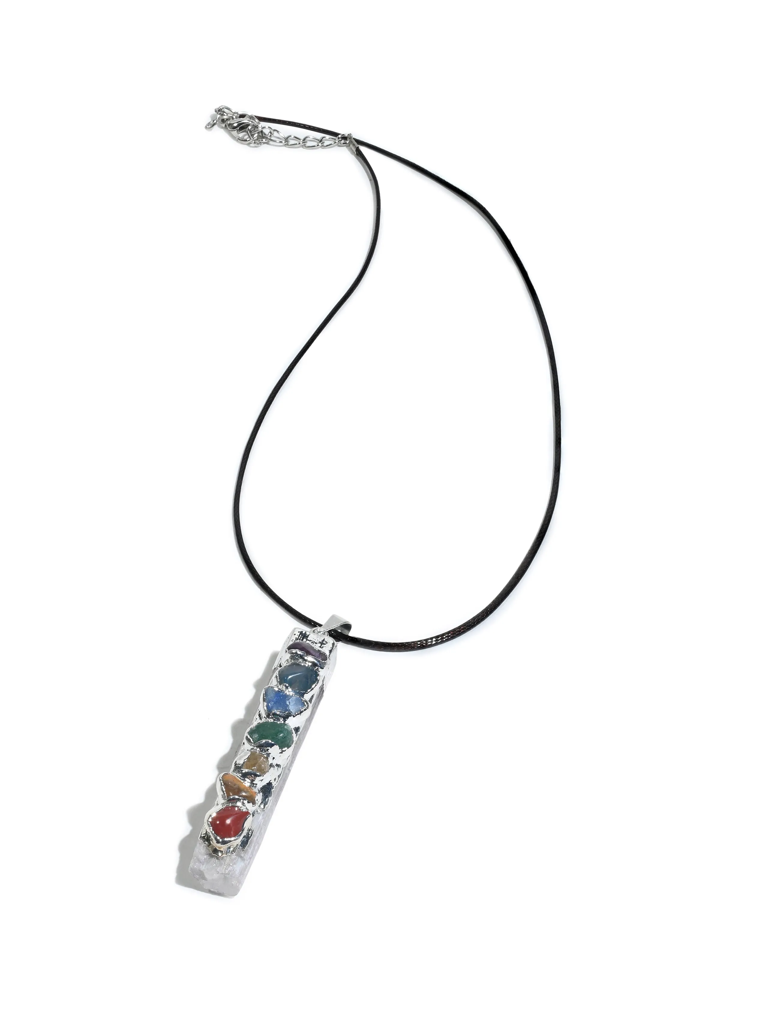Seven Chakra Crystal Pendant - Selenite