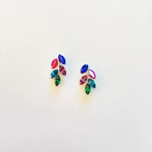 Short Waterfall Earrings in Jewel Tones