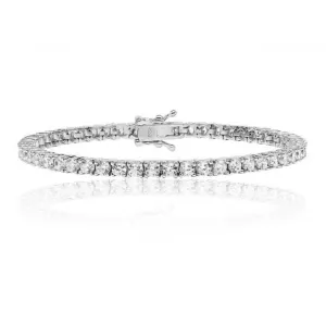 Silver & Co Round Cubic Zirconia Line Bracelet SBG0009