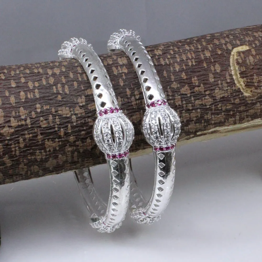 Silver CZ Women Bangles Bracelet