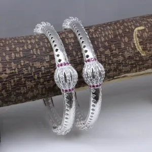 Silver CZ Women Bangles Bracelet