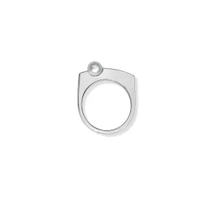 Silver Perle Sleek Pearl Ring