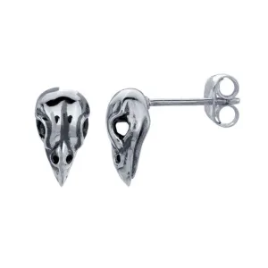 Silver Sparrow Skull Stud Earrings