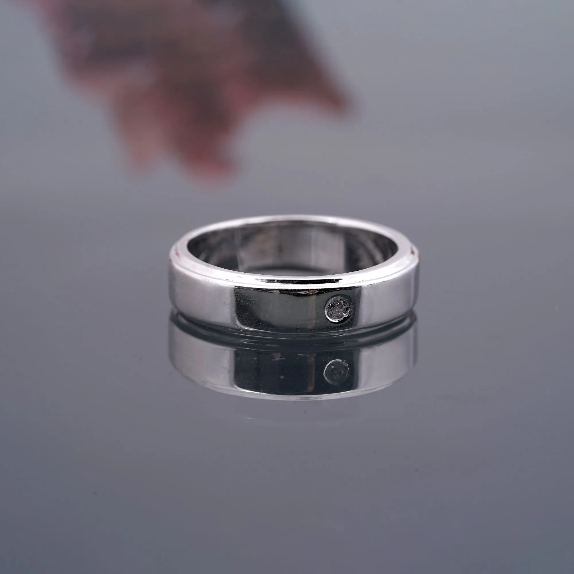 Silver Zircon Men's Band