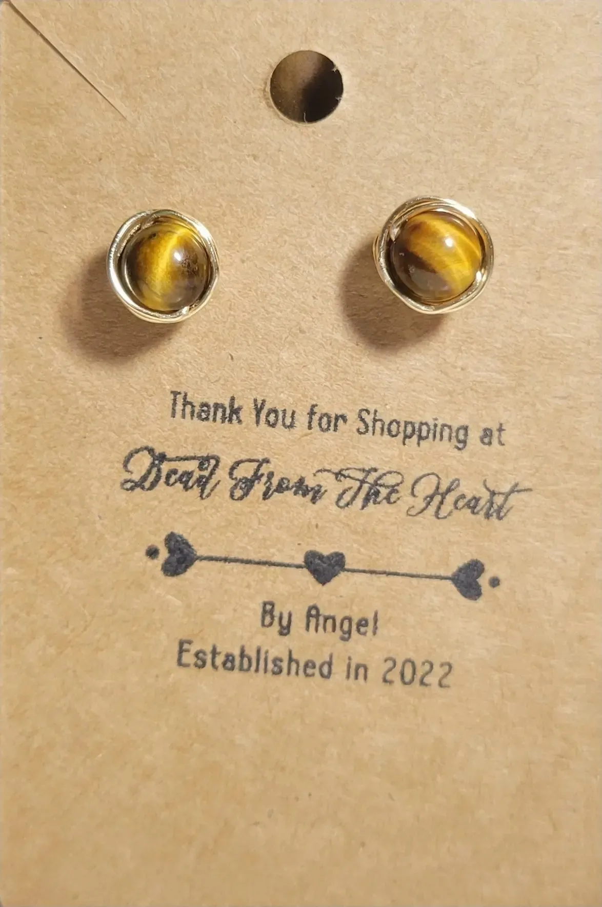 Single Stone Wire-Wrapped Stud Earrings