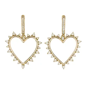 Sparkly Heart Diamond Earrings