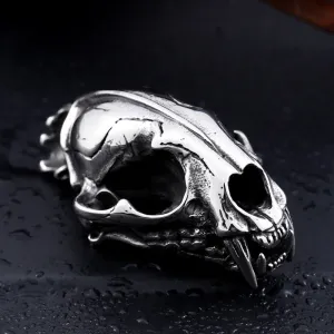Stainless Steel Dino Skull Pendant Necklace