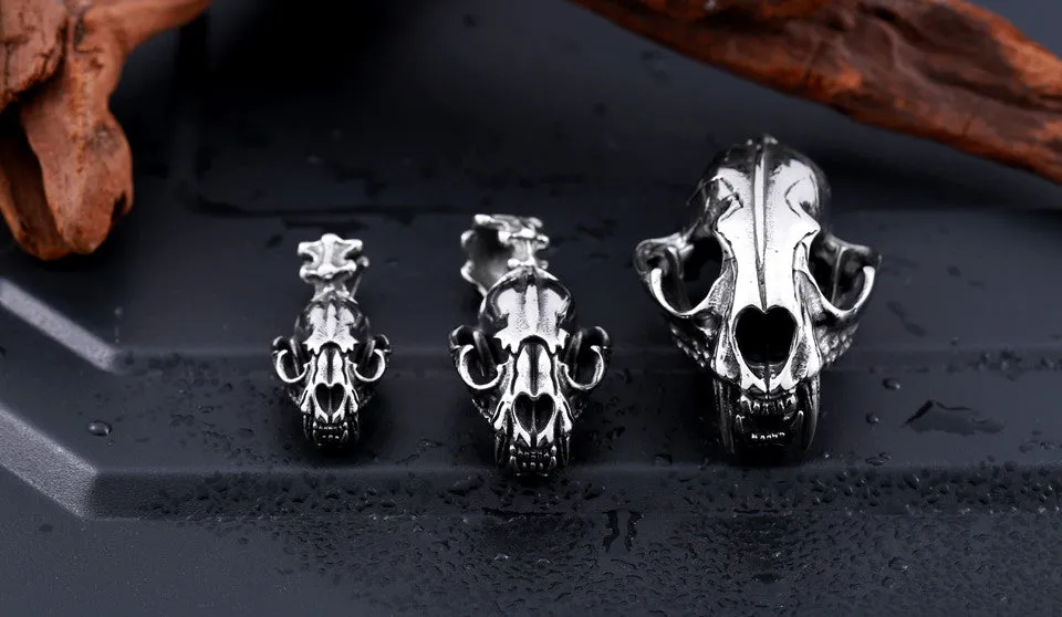 Stainless Steel Dino Skull Pendant Necklace