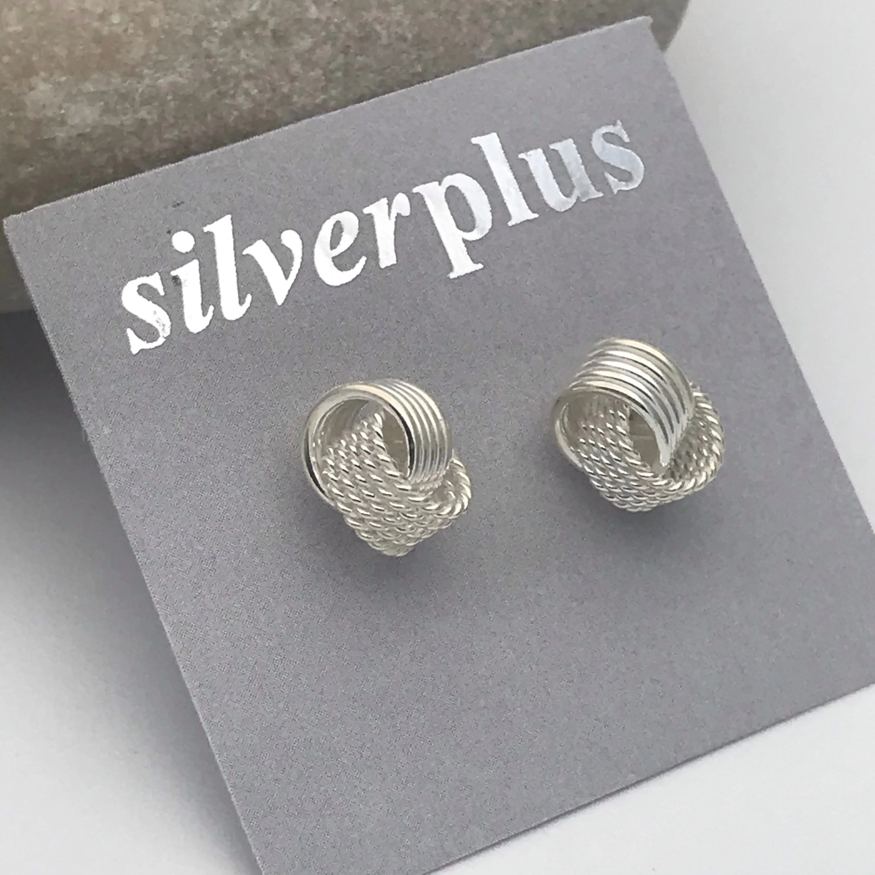 Sterling Silver Double interlocking Stud Earrings