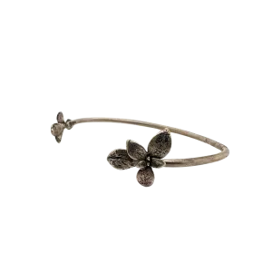 Sterling Silver Floral Double Cuff