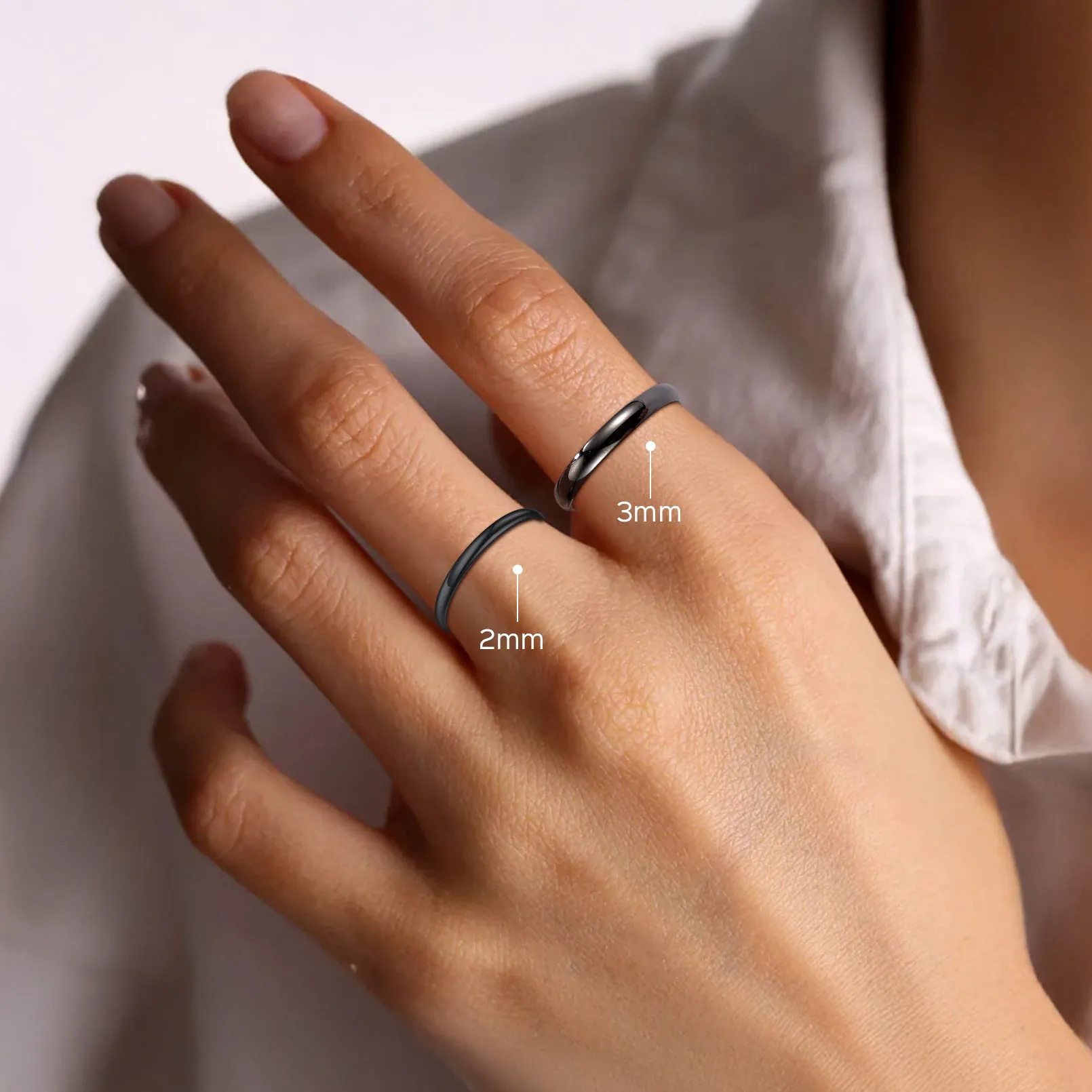 Sterling Silver Minimalist Band Rings for Couple Men Women