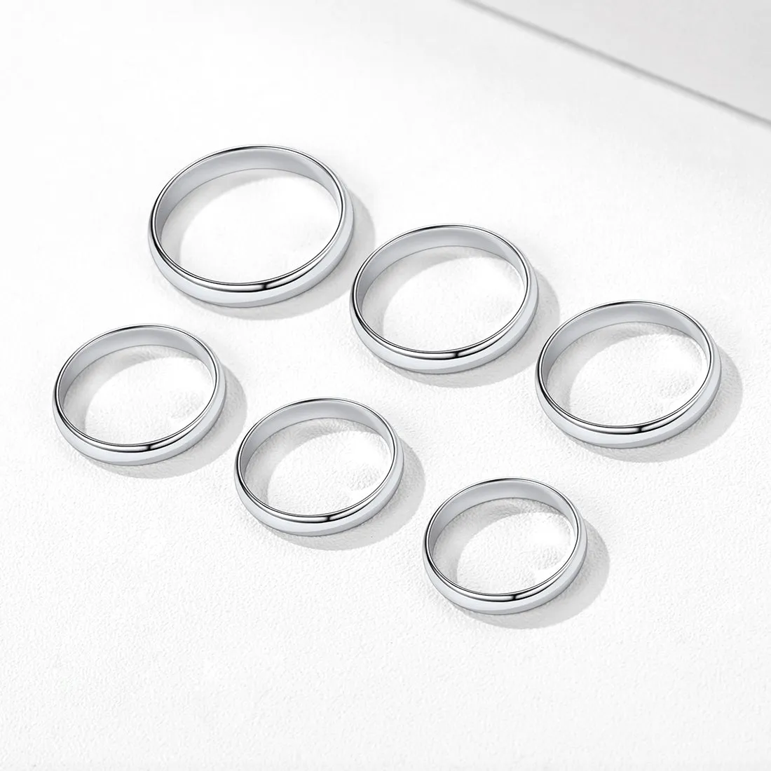 Sterling Silver Minimalist Band Rings for Couple Men Women