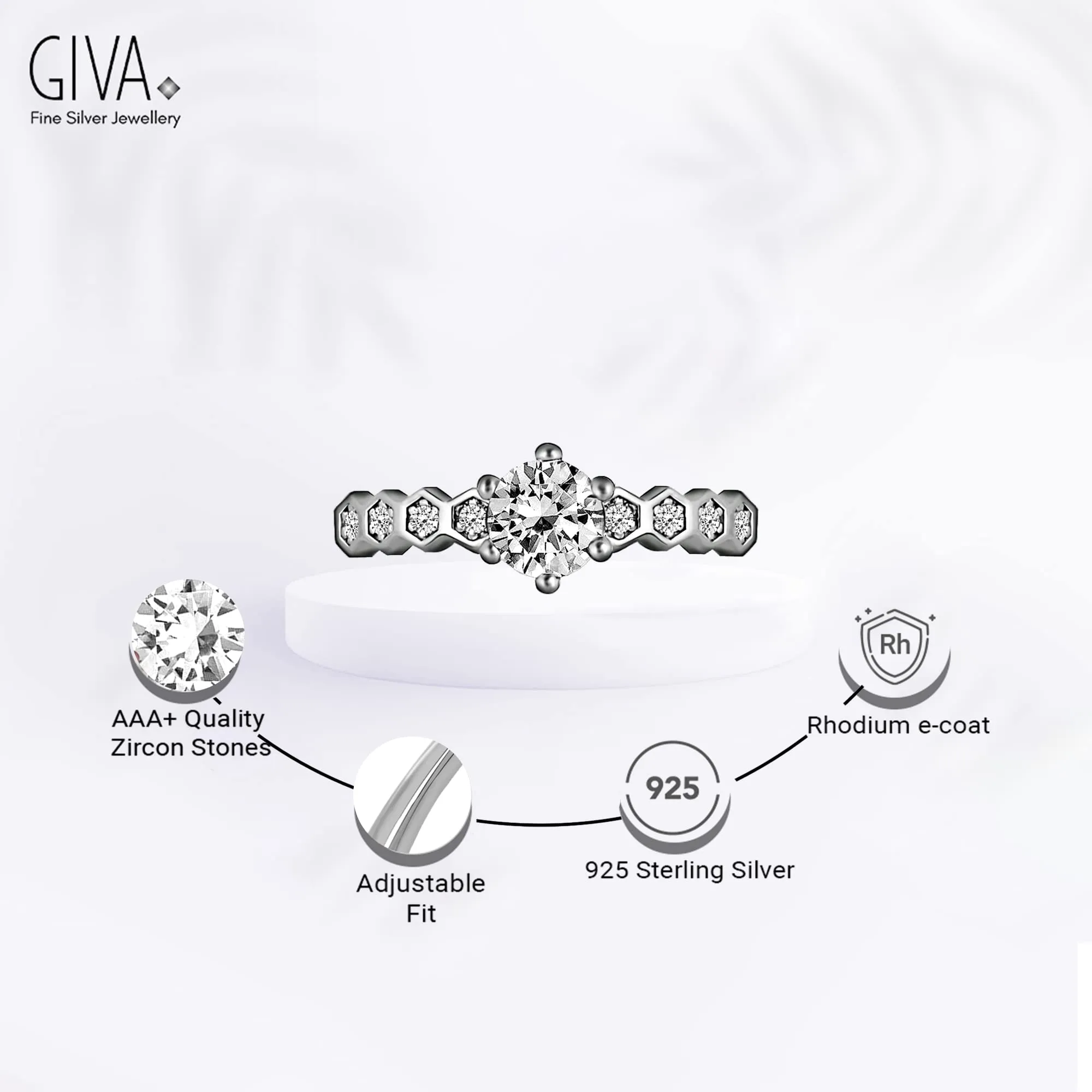 Sterling Silver Promise Rings for Women Hypoallergenic Charm Statemen Rings