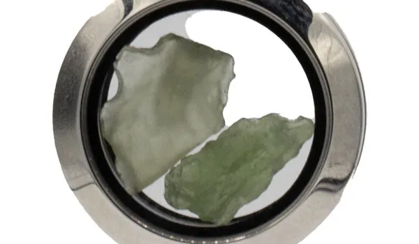 Sterling Silver Raw Moldavite Lockett Necklace