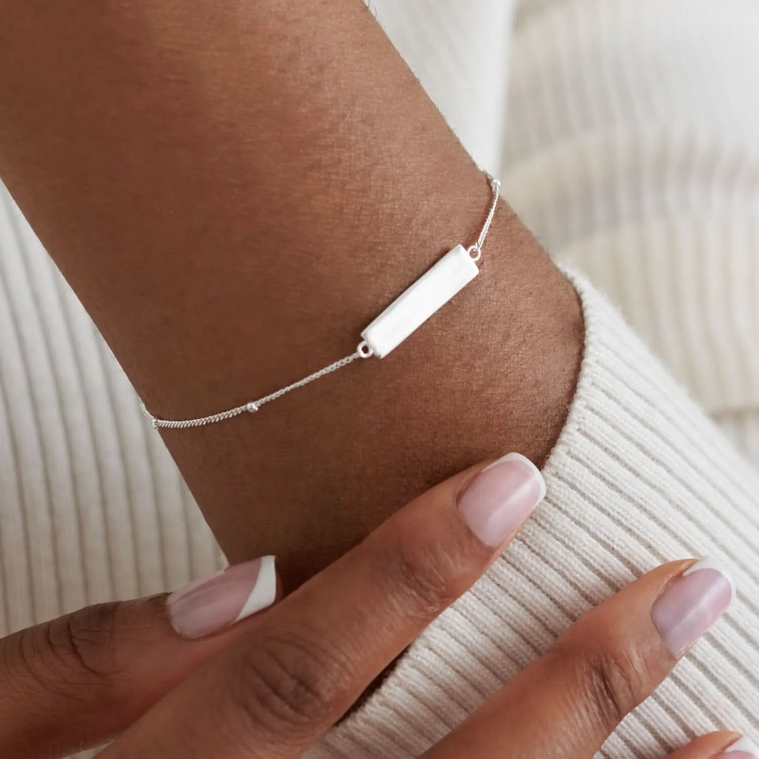 Sterling Silver Something Special Bar Bracelet JJS0055
