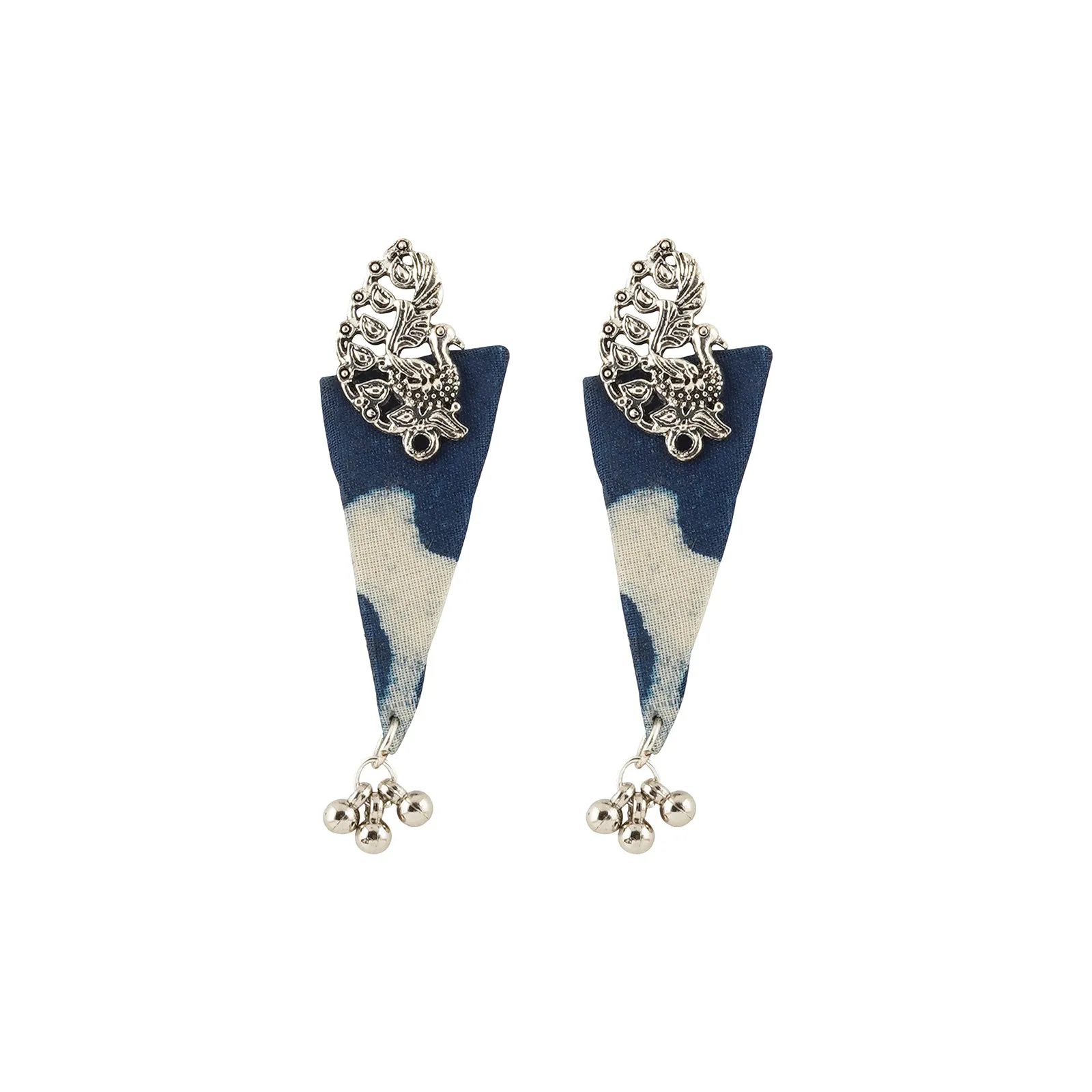 Teejh Devika Indigo Blue Fabric Earring