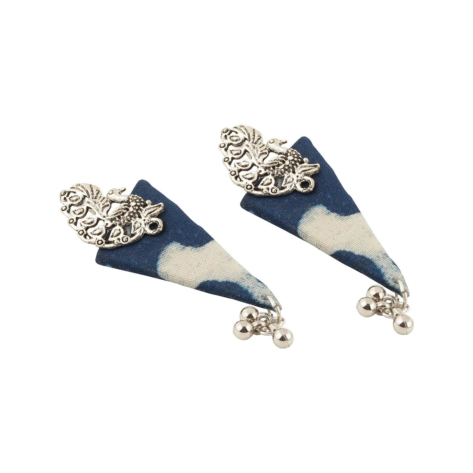 Teejh Devika Indigo Blue Fabric Earring