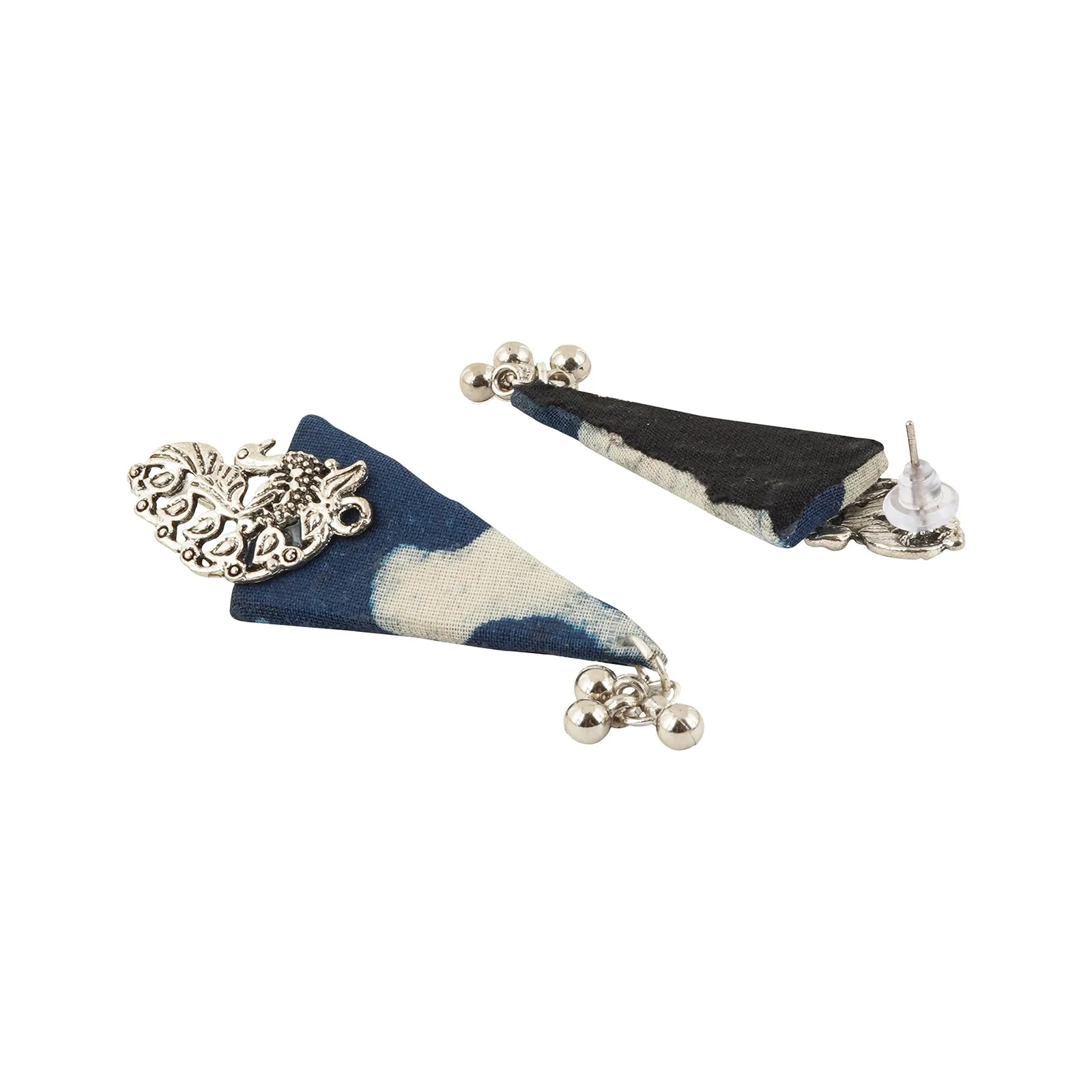 Teejh Devika Indigo Blue Fabric Earring