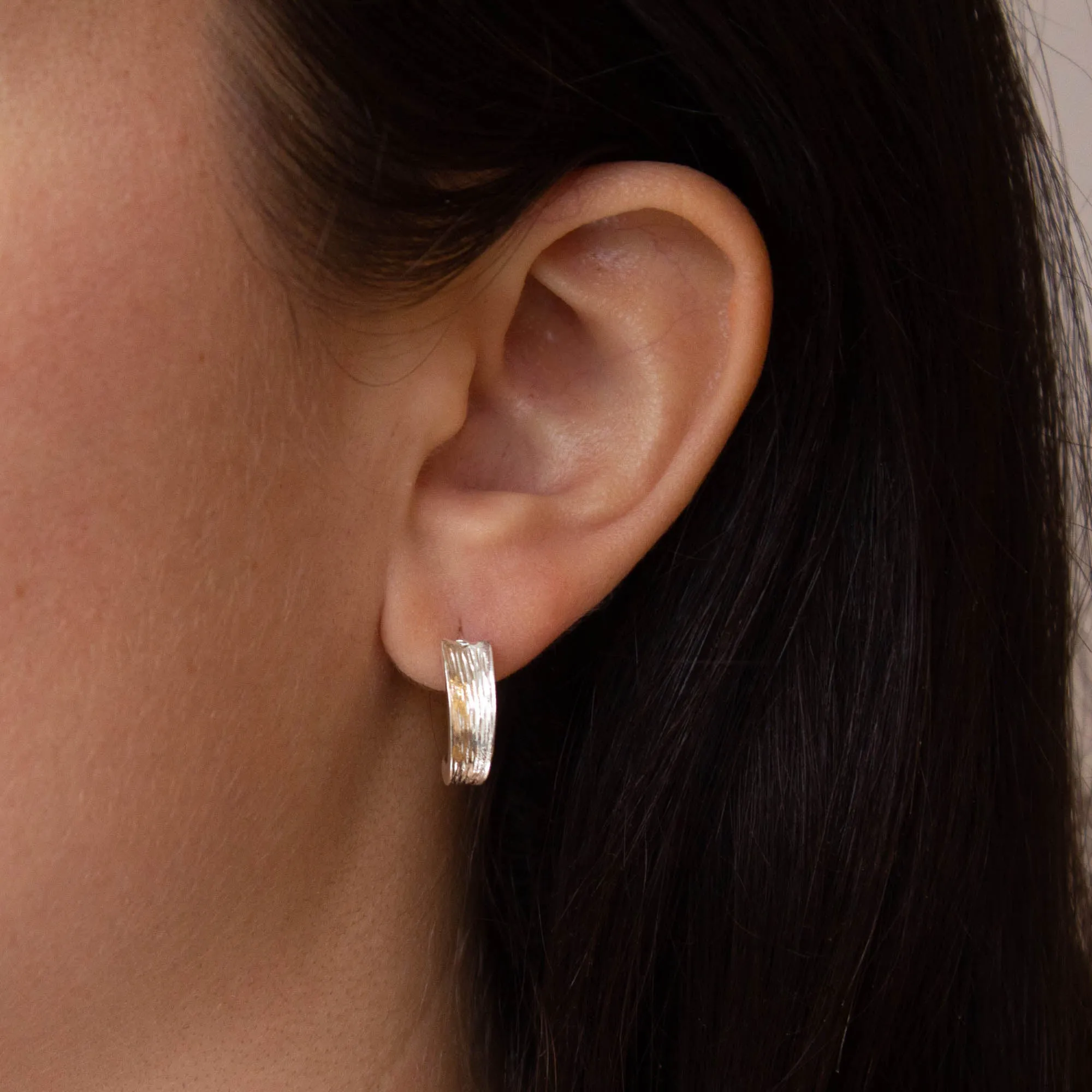 Textured Silver Stud Earrings